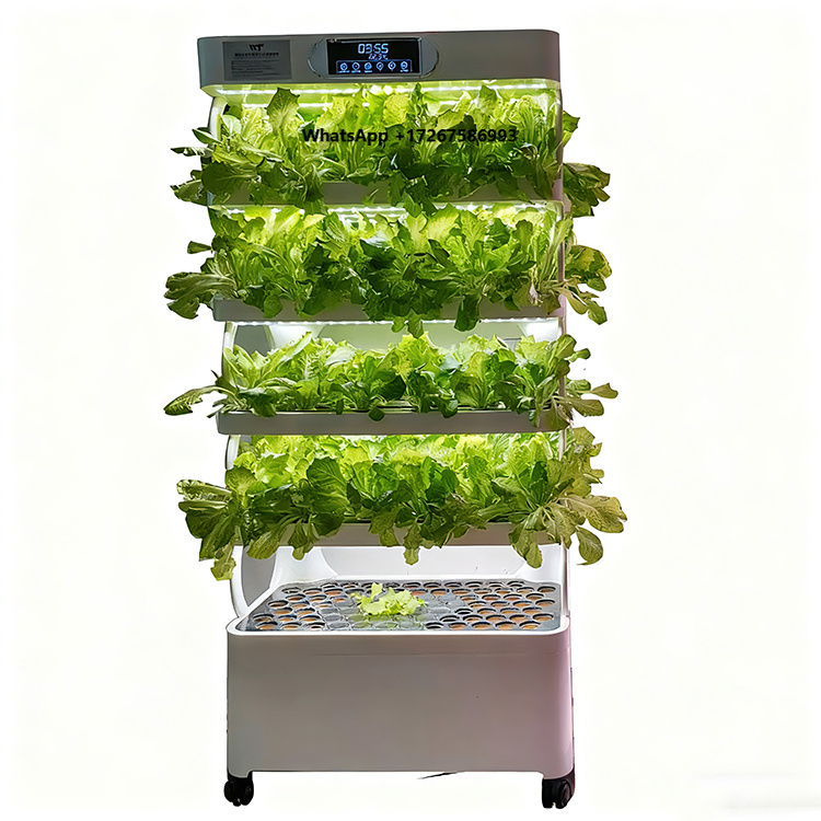 Grow Light Led - ระบบปลูกผักแนวตั้งอัจฉริยะแบบไฮโดรโปนิกส์ – เครื่องปลูกผักในร่มแบบอัตโนมัติ พร้อมไฟ LED สำหรับปลูกผัก