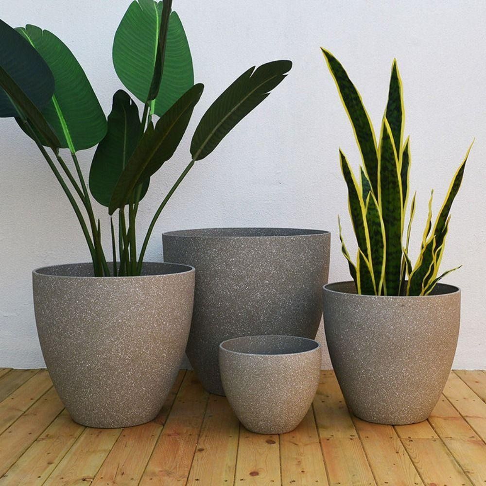 Self Watering Planter - Frosted หินเทียมบอนไซกระถางดอกไม้ระเบียงหม้ออุปกรณ์ตกแต่งบ้านขนาดใหญ่ความจุ Plant Growth และการเพาะปลูกหม้อ