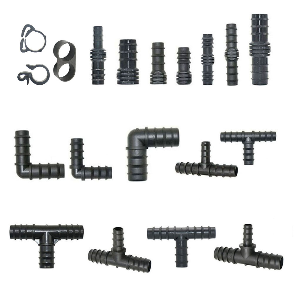 Trowel Garden Tools - 5Pcs 16/20/25มม.PE ท่อ Barb เชื่อมต่อตรง Tee