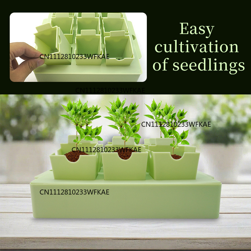 Seed Starter Tray - รุ่นใหม่ ถาดเพาะเมล็ดสำหรับลานกลางแจ้ง กล่องซิลิโคนสำหรับปลูกต้นไม้ในกระถางบนระเบียง Jiugongge