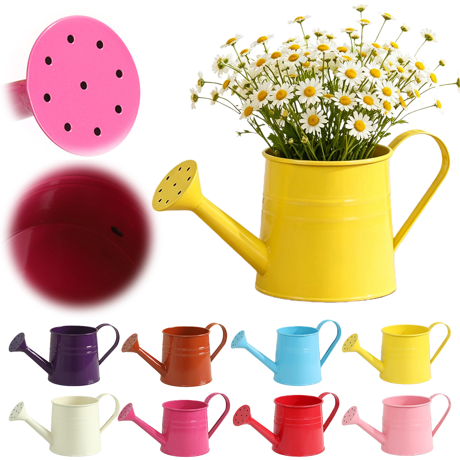 Watering Can - กระถางรดน้ำต้นไม้ลายดอกไม้สำหรับเด็กและผู้ใหญ่ ด้ามจับถนัดมือ สีสันสดใส ใช้รดน้ำต้นไม้ในสวน / ฉีดน้ำ