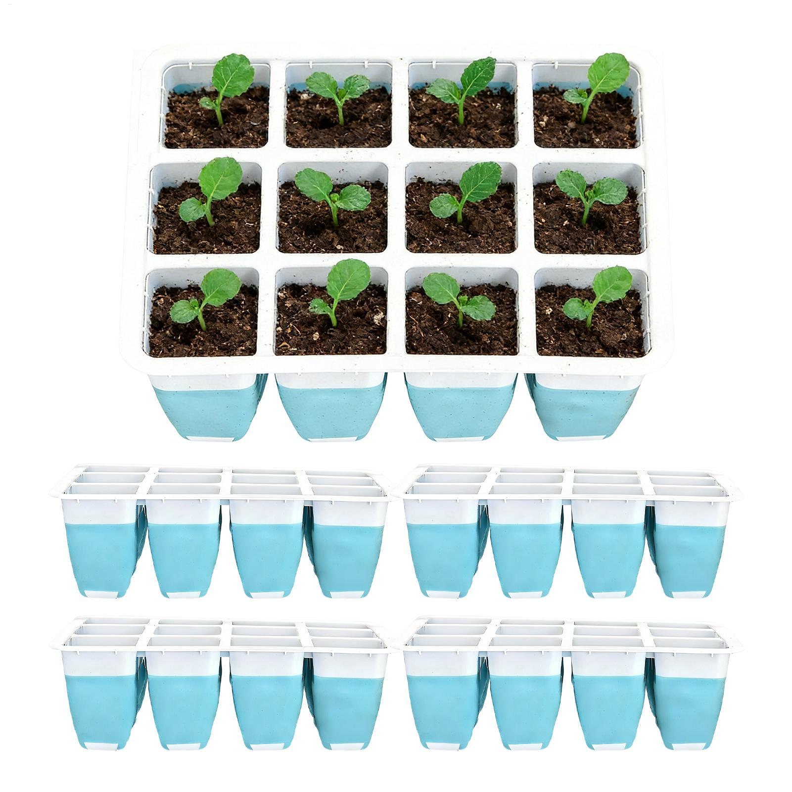 Seed Starter Tray - ถาดเพาะเมล็ดซิลิโคน 5 ชิ้น 60 ช่อง ใช้ซ้ำได้