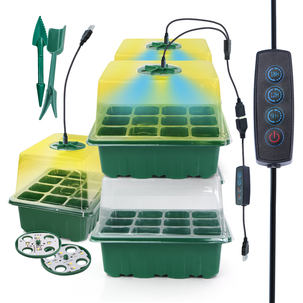 Seed Starter Tray - LED เนอสเซอรี่หม้อ Grow Light Plant Seed