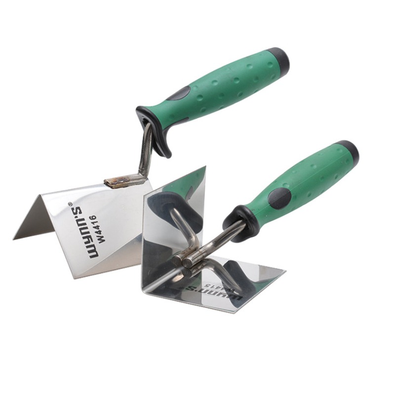 Trowel Garden Tools - เครื่องมือสำหรับมุม, เกรียงฉาบปูนยิปซัมสแตนเลสพร้อมมุมด้านในและด้านนอกและด้ามจับนุ่ม, อุปกรณ์สำหรับบ้านและสวน