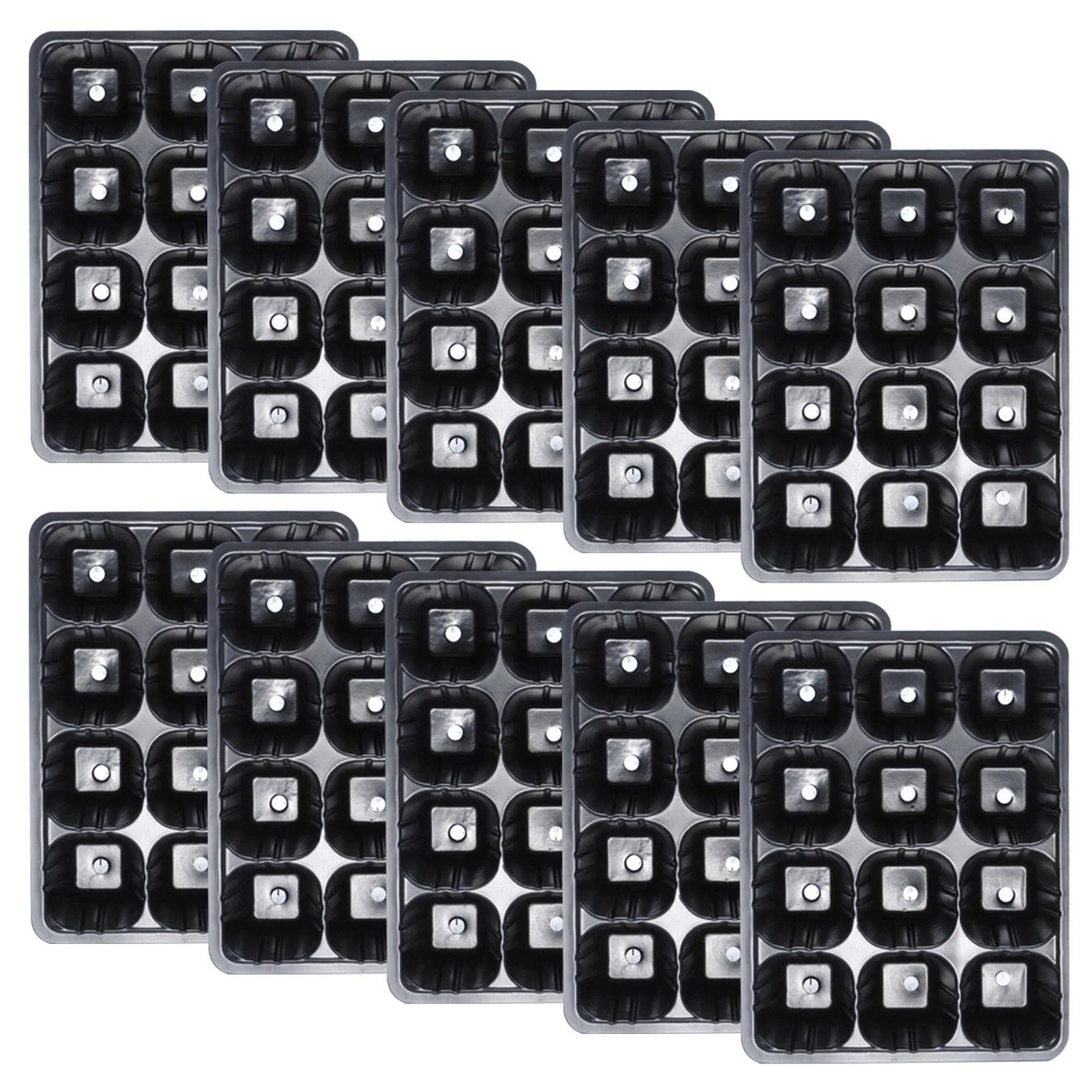 Seed Starter Tray - ถาดเพาะกล้าพลาสติกสีดำ 12 ช่อง สำหรับเรือนเพาะชำ กระถางเพาะเมล็ด ถาดปลูก