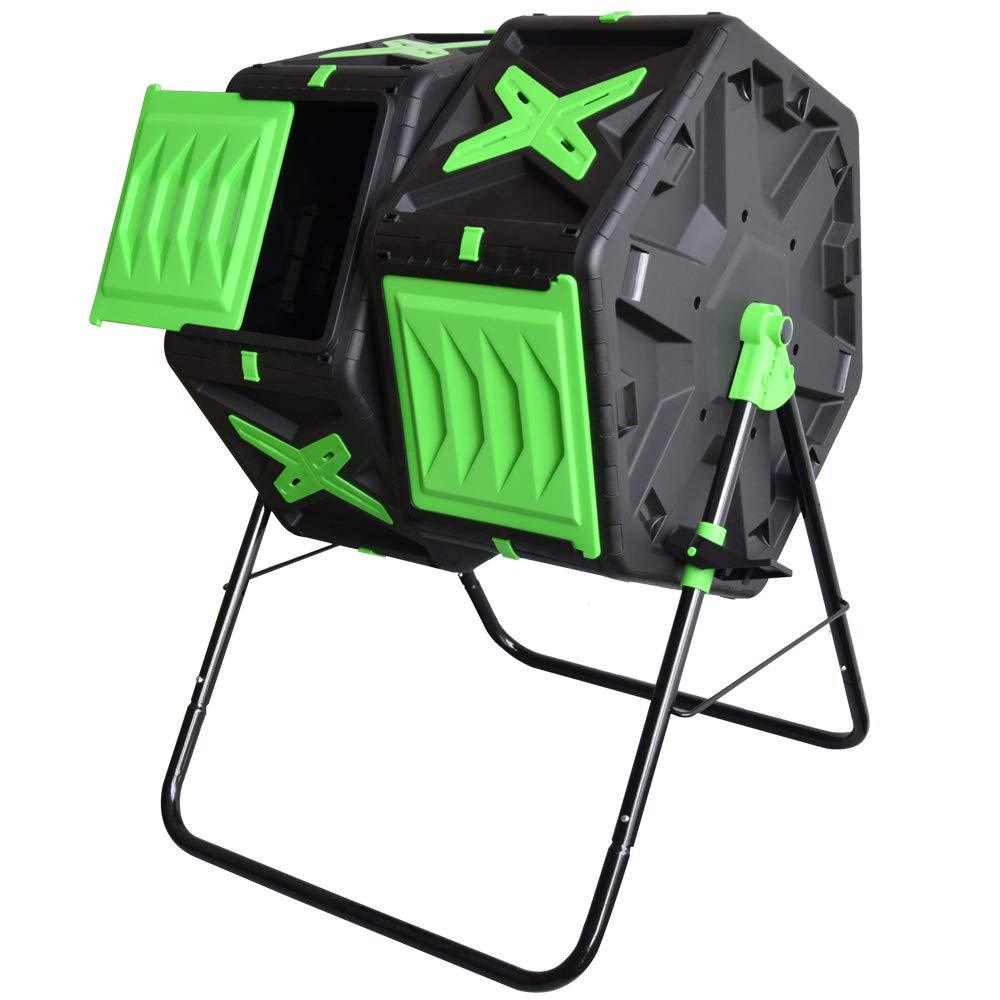 Compost Bin - ถังหมักปุ๋ยแบบหมุนสองช่อง คุณภาพสูง ผลิตจากพลาสติกทันสมัย ขนาด 70 ลิตร