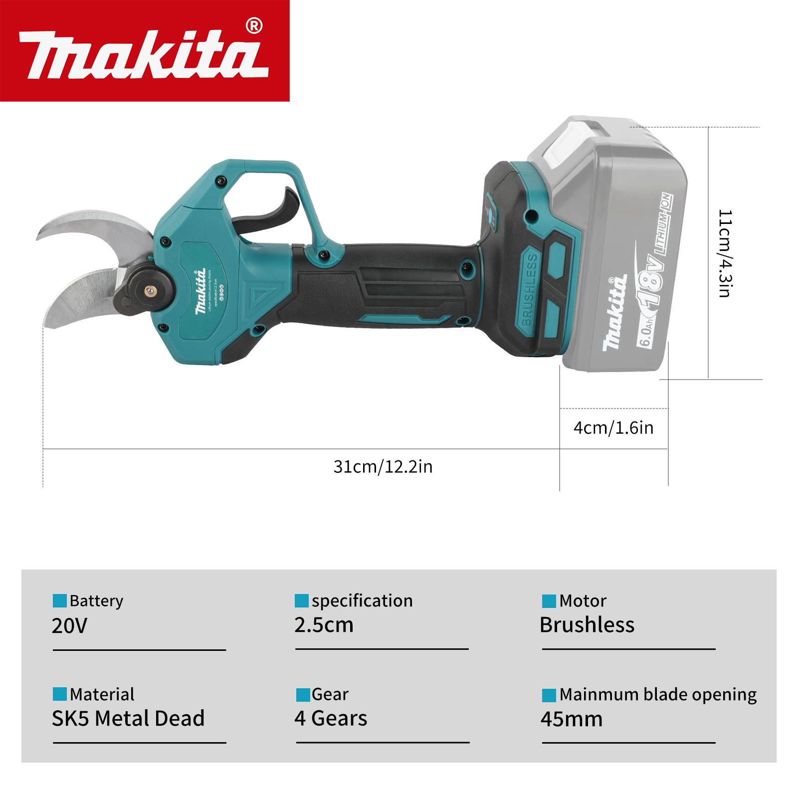 กรรไกรตัดกิ่งไม้ไฟฟ้าไร้สาย ใบ - Pruning Shears บทวิจารณ์และราคา