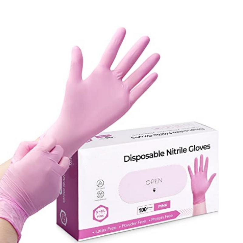 ถุงมือไนไตรล์สีชมพูแบบใช้แล้วท - Garden Gloves บทวิจารณ์และราคา