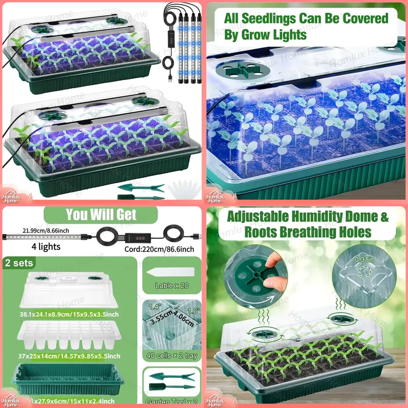 ถาดเพาะเมล็ด 2 แพ็ค พร้อมชุดเร - Seed Starter Tray บทวิจารณ์และราคา