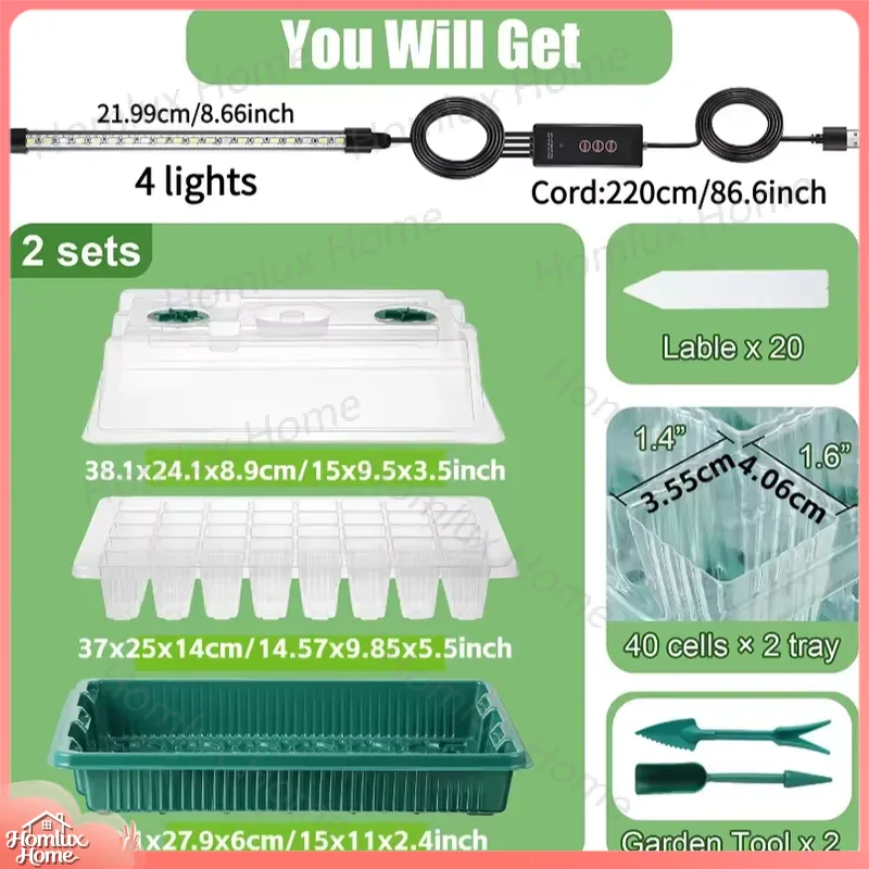 ถาดเพาะเมล็ด 2 แพ็ค พร้อมชุดเร - Seed Starter Tray บทวิจารณ์และราคา