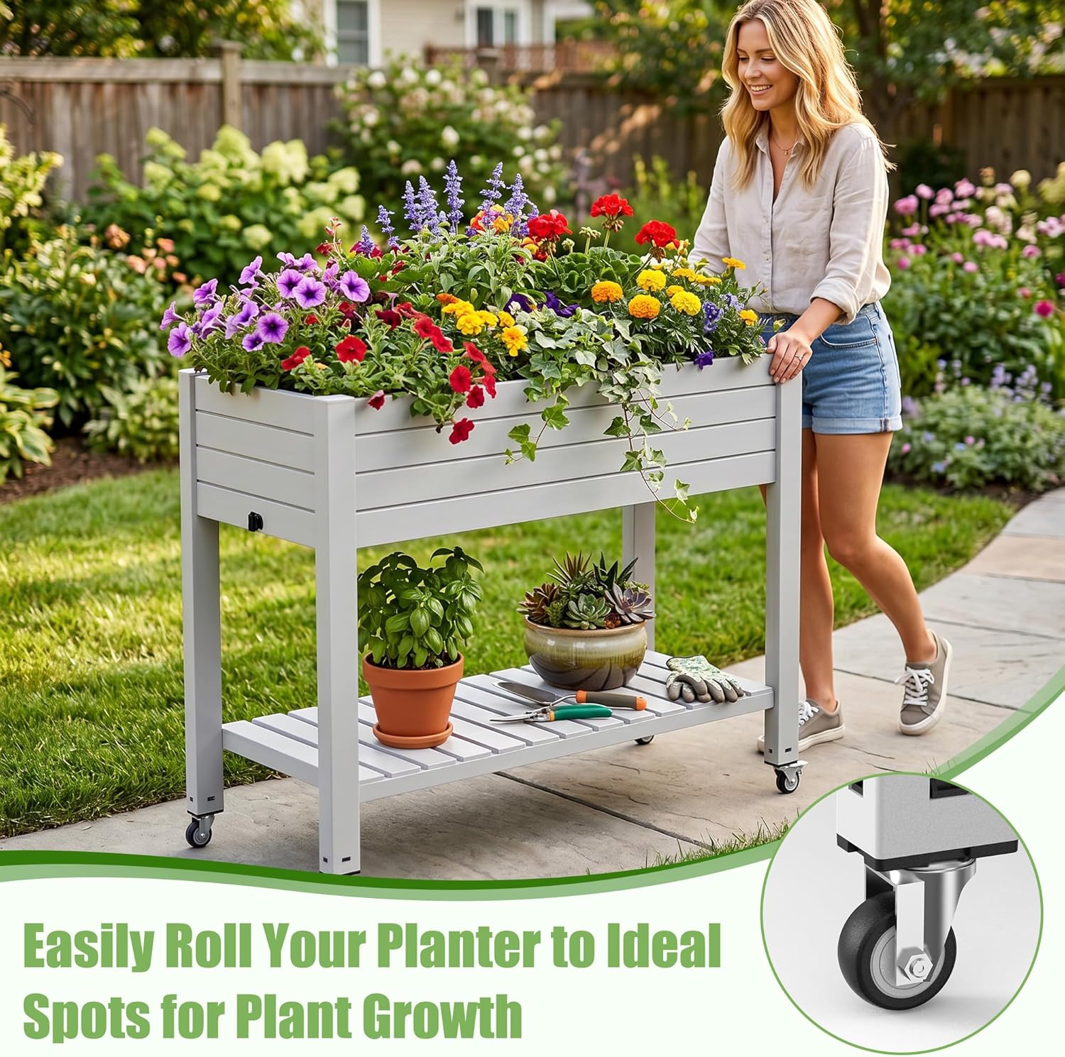 แปลงปลูกผักยกพื้นกลางแจ้ง พร้อ - Raised Garden Bed บทวิจารณ์และราคา