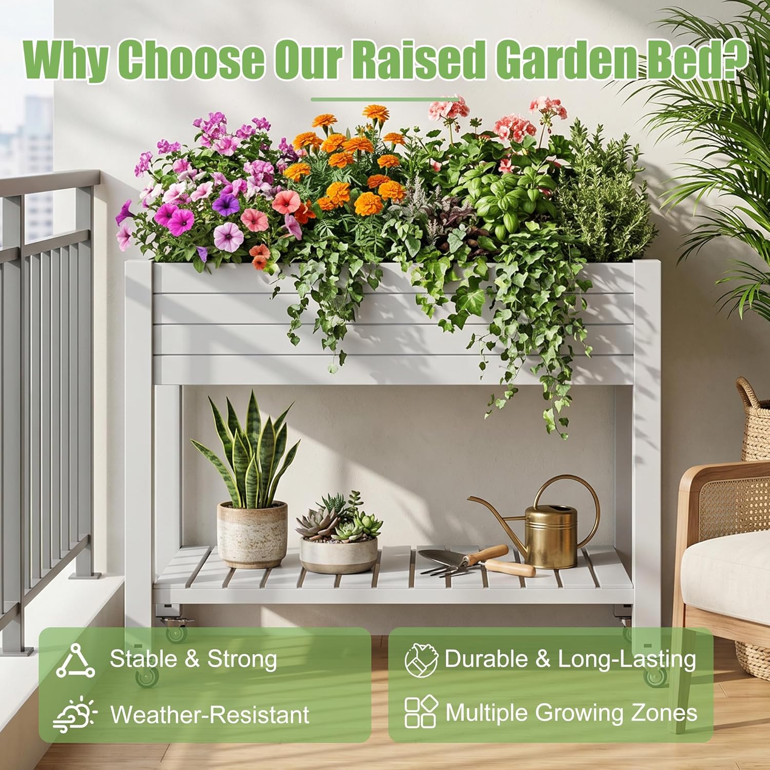 แปลงปลูกผักยกพื้นกลางแจ้ง พร้อ - Raised Garden Bed บทวิจารณ์และราคา