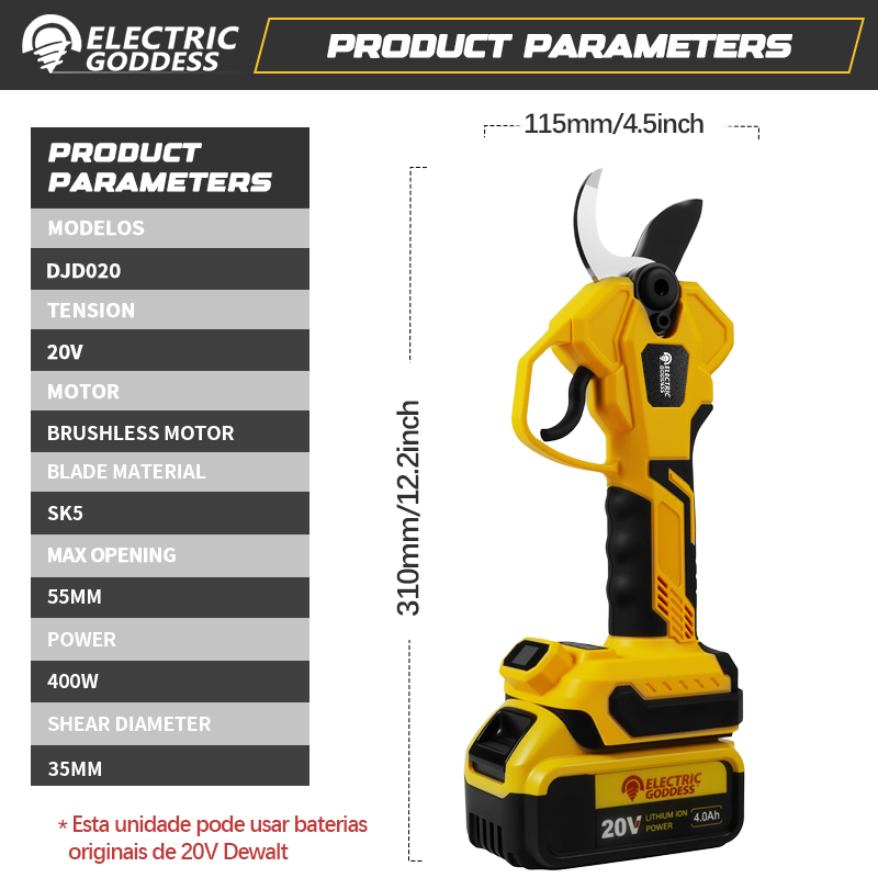 กรรไกรตัดแต่งกิ่งไฟฟ้าไร้แปรงถ - Pruning Shears บทวิจารณ์และราคา