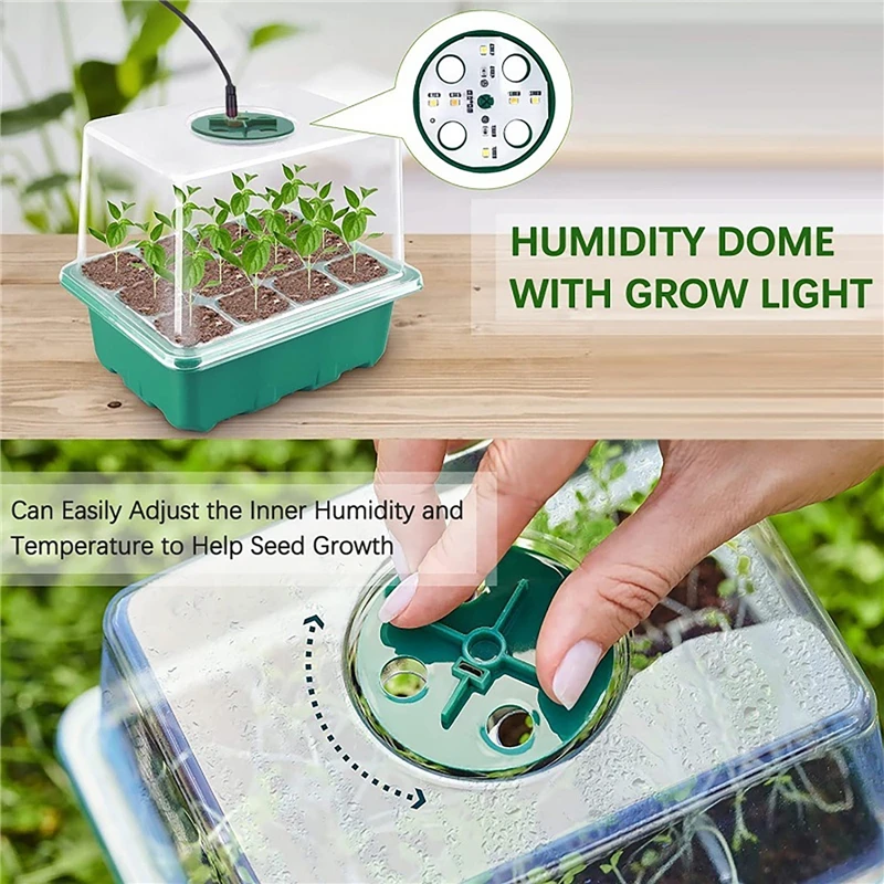 ชุดถาดเพาะเมล็ดพร้อมไฟ LED 12  - Seed Starter Tray บทวิจารณ์และราคา