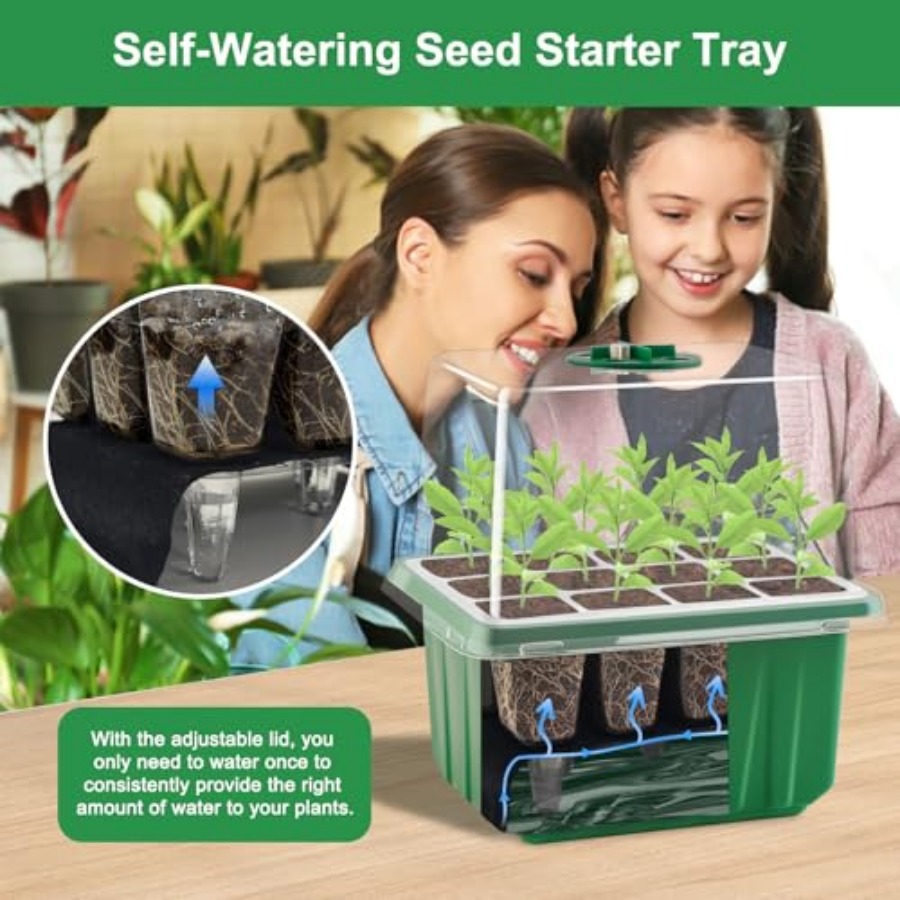 ถาดเพาะเมล็ดพร้อมไฟ 6 ชุด ชุดเ - Seed Starter Tray บทวิจารณ์และราคา