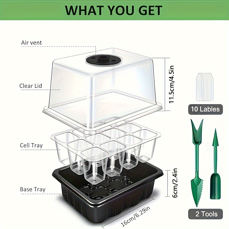 ถาดเพาะเมล็ด 1/2/3 ชิ้น แบบ 12 - Seed Starter Tray บทวิจารณ์และราคา