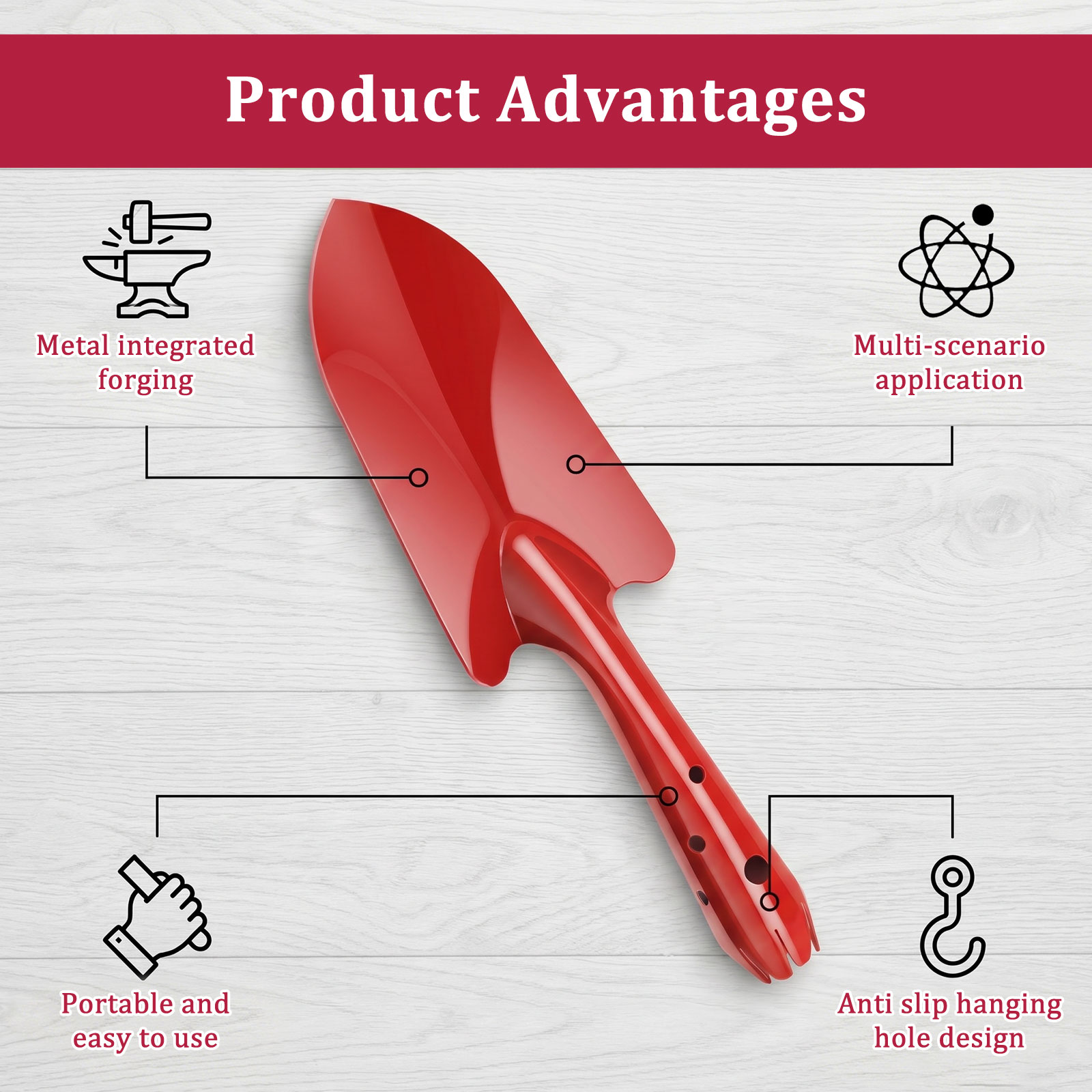 จอบสวนโลหะกันสนิม จอบมือขนาดเล - Trowel Garden Tools บทวิจารณ์และราคา