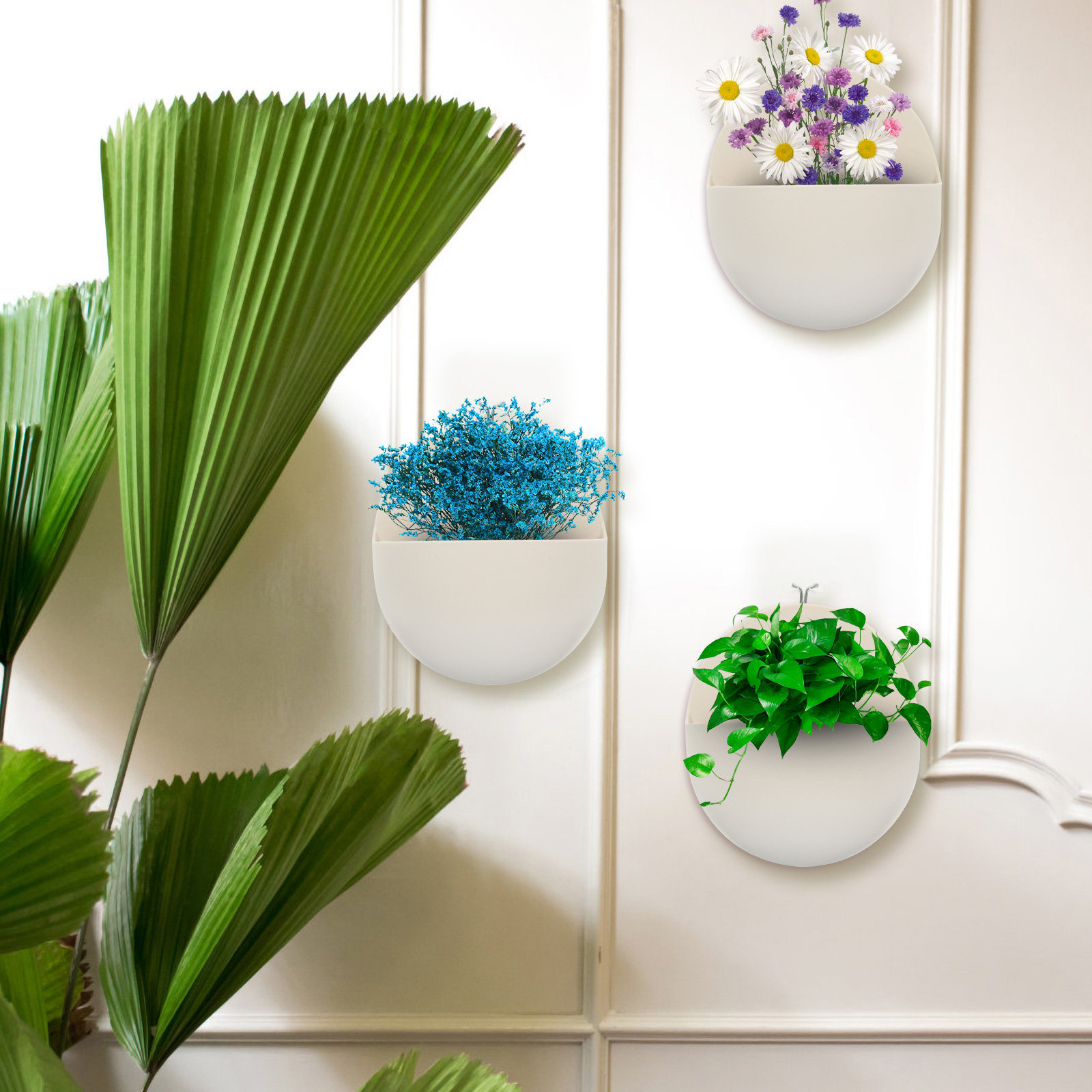 4 ชิ้น กระถางดอกไม้สำหรับระเบี - Vertical Planter บทวิจารณ์และราคา
