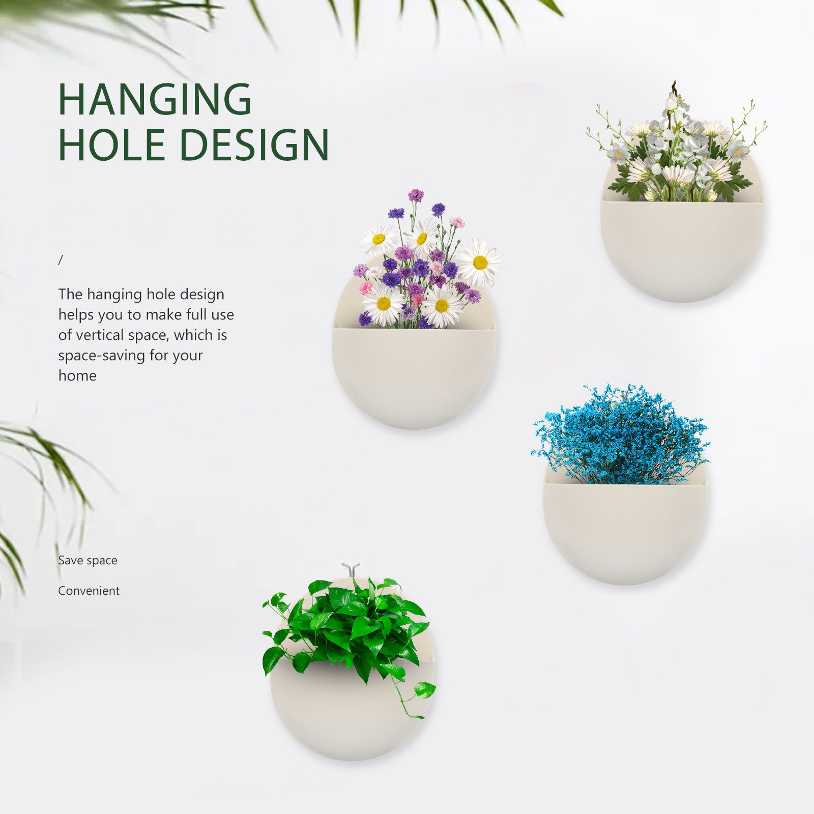 4 ชิ้น กระถางดอกไม้สำหรับระเบี - Vertical Planter บทวิจารณ์และราคา