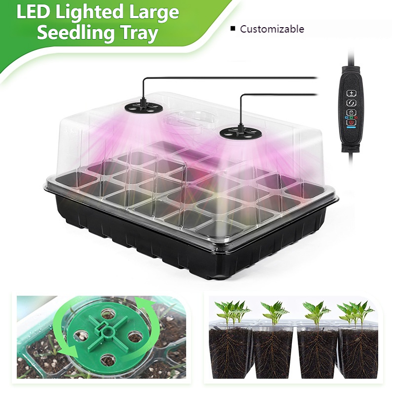 ชุดเริ่มต้นเพาะเมล็ดพร้อมไฟปลู - Seed Starter Tray บทวิจารณ์และราคา