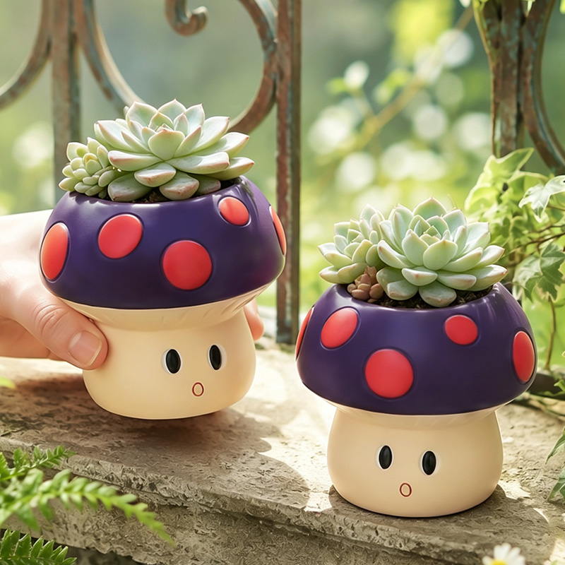 กระถางต้นไม้เรซินรูปเห็ดการ์ตู - Self Watering Planter บทวิจารณ์และราคา