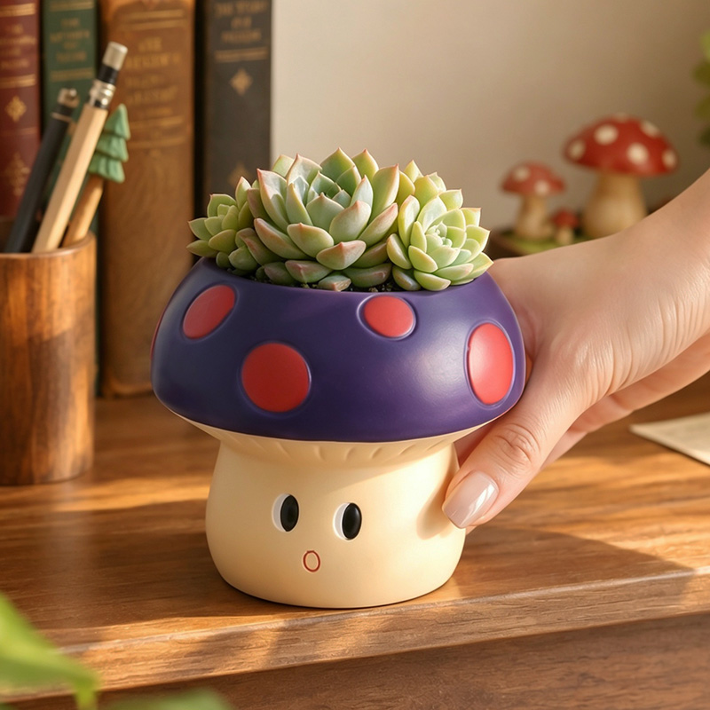 กระถางต้นไม้เรซินรูปเห็ดการ์ตู - Self Watering Planter บทวิจารณ์และราคา