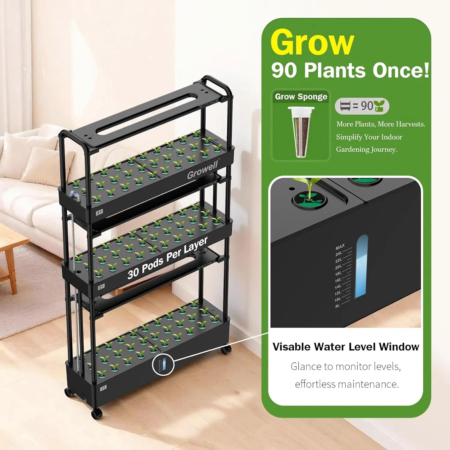 ชุดระบบปลูกพืชไฮโดรโปนิกส์ขนาด - Hydroponic Kit บทวิจารณ์และราคา