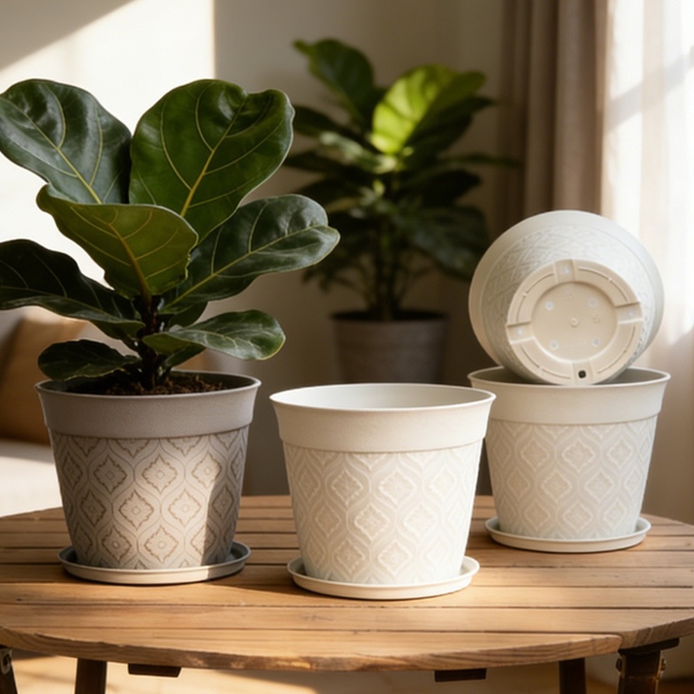 กระถางต้นไม้เคลือบด้านพร้อมจาน - Self Watering Planter บทวิจารณ์และราคา