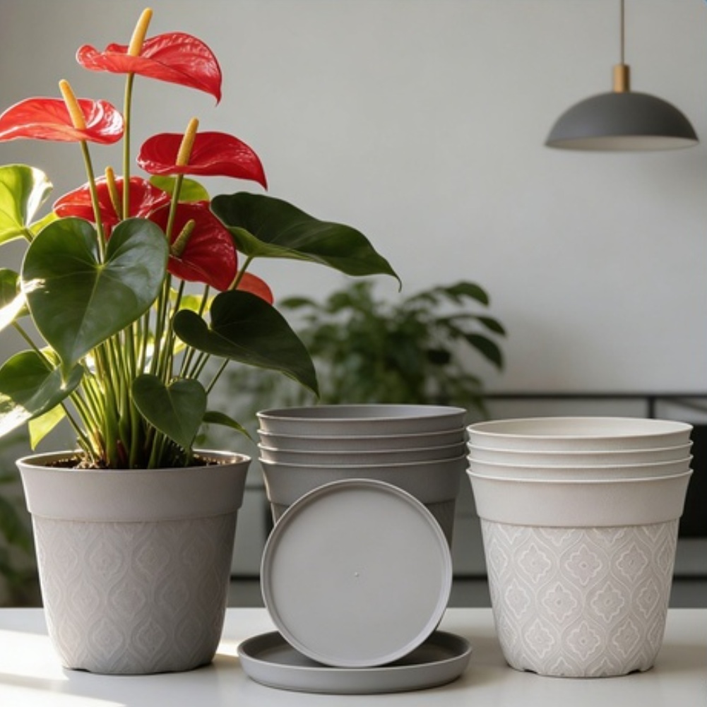 กระถางต้นไม้เคลือบด้านพร้อมจาน - Self Watering Planter บทวิจารณ์และราคา