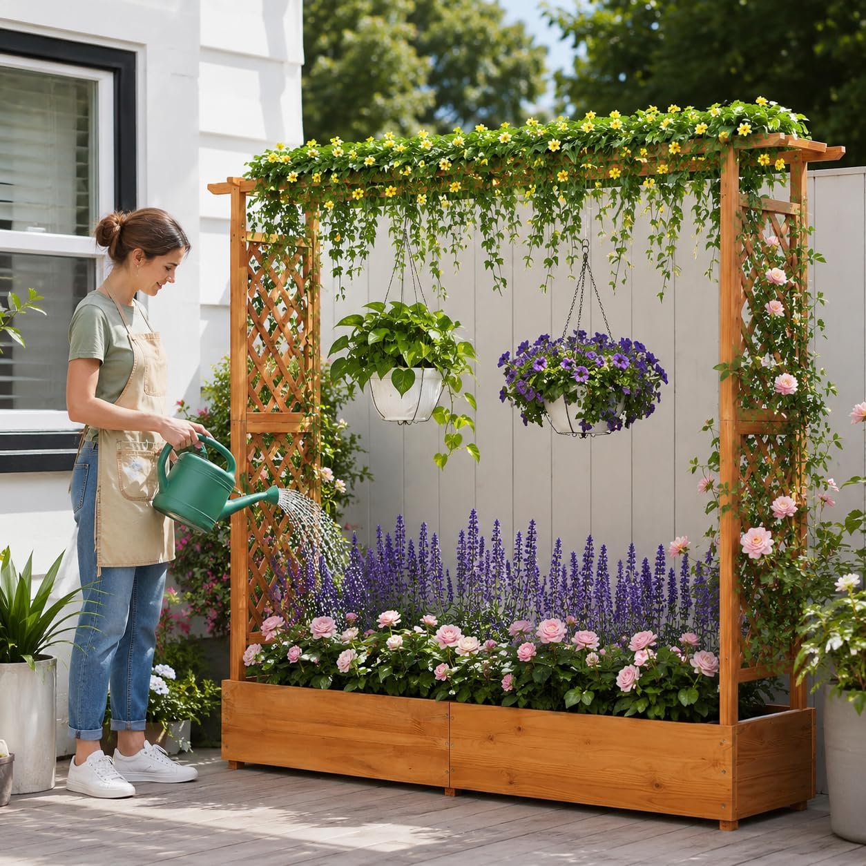 แปลงปลูกผักยกพื้นพร้อมโครงไม้แ - Raised Garden Bed บทวิจารณ์และราคา