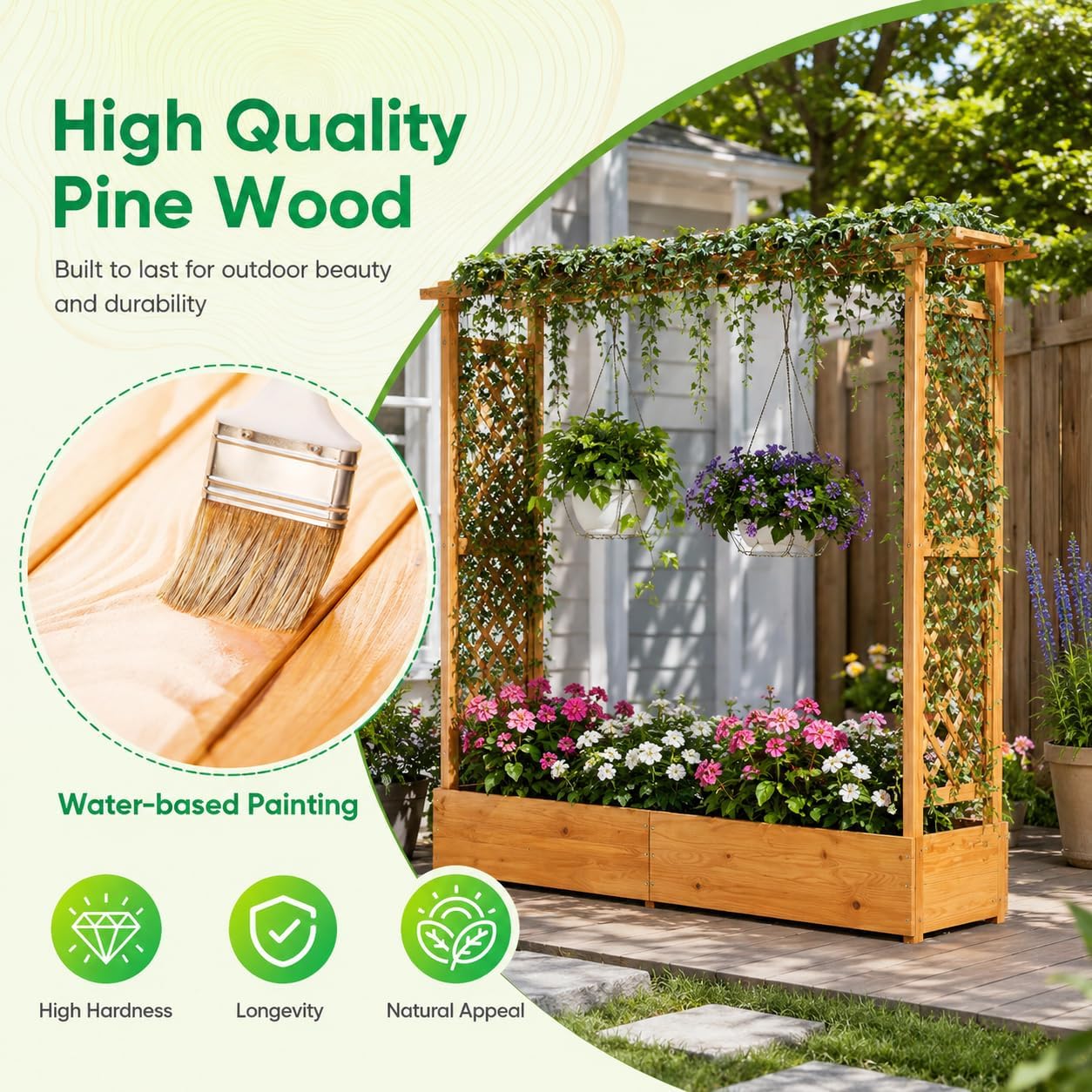 แปลงปลูกผักยกพื้นพร้อมโครงไม้แ - Raised Garden Bed บทวิจารณ์และราคา