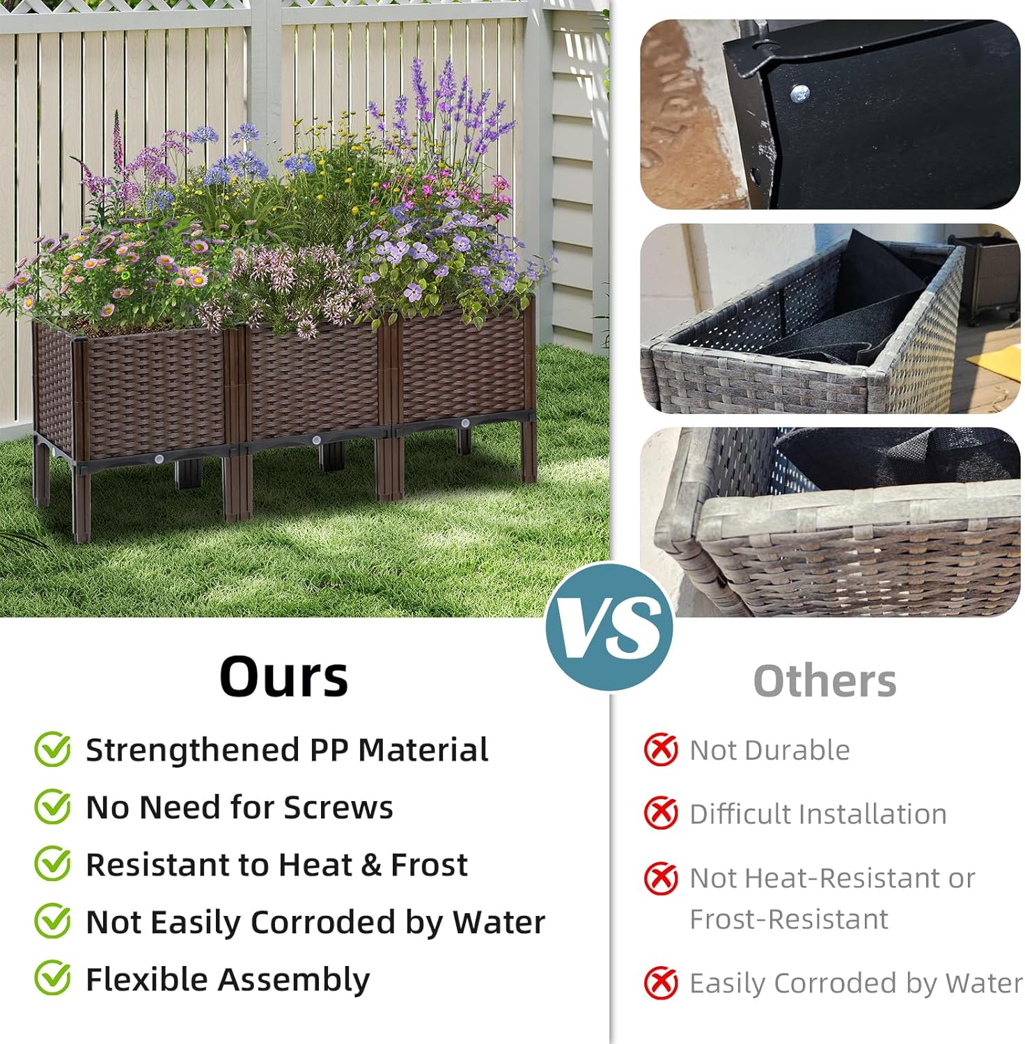 กระถางปลูกต้นไม้หวายสำหรับสวนก - Self Watering Planter บทวิจารณ์และราคา